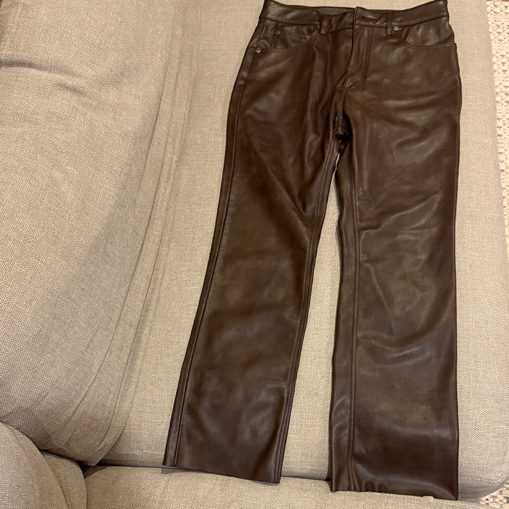 Zara Brown faux Leather Pants